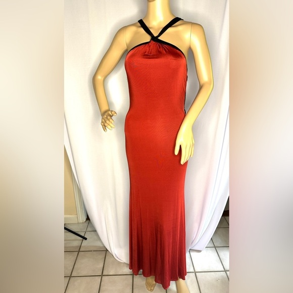Bebe Special Sexy Strappy Back Red Maxi Flowing Goddess Dress see text for deets - Picture 2 of 8